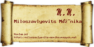 Miloszavlyevits Mónika névjegykártya