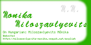monika miloszavlyevits business card