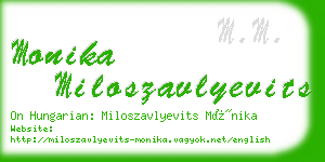 monika miloszavlyevits business card